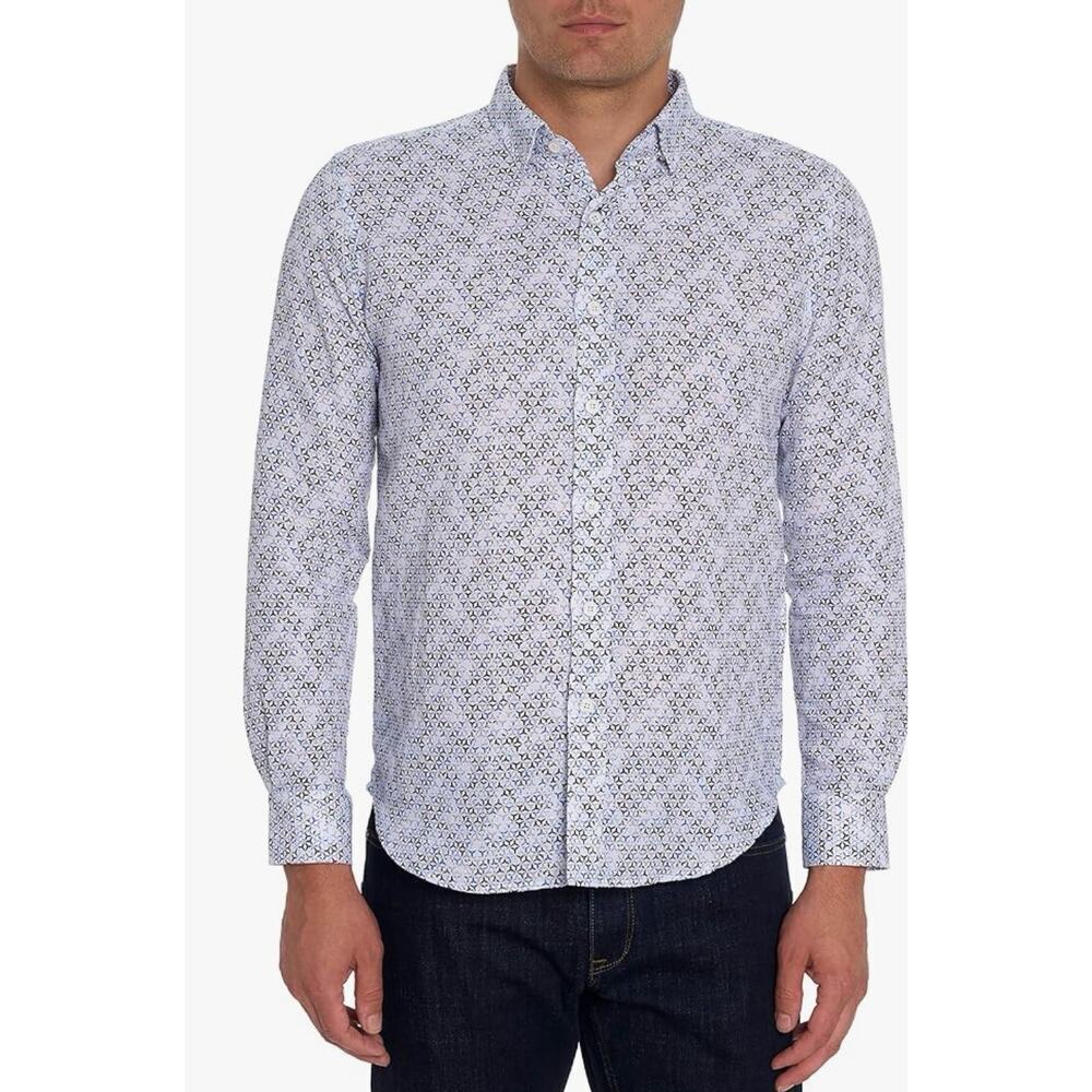 Robert Graham Amberley Geometric Flip Cuff Shirt Men Size XL 2273